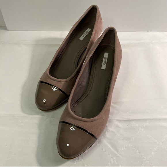 GEOX Respira D Venere Khaki suede and patent wedge heel size 7B BNWB - Picture 6 of 14